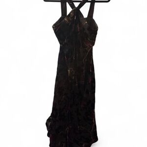 S.L. Fashions Black, Purple, & Gold Vintage Dress